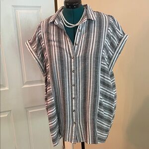 Striped Black and White Women's Top